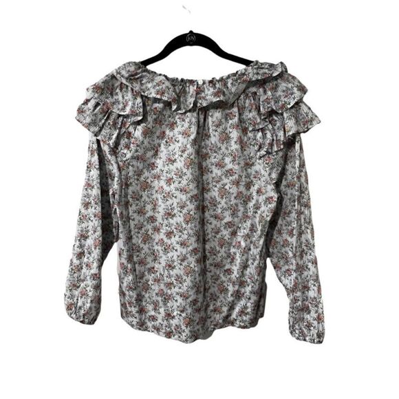 J. Crew Liberty Of London Ruffle Winding Roses Blouse Size S - Picture 9 of 10